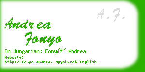 andrea fonyo business card